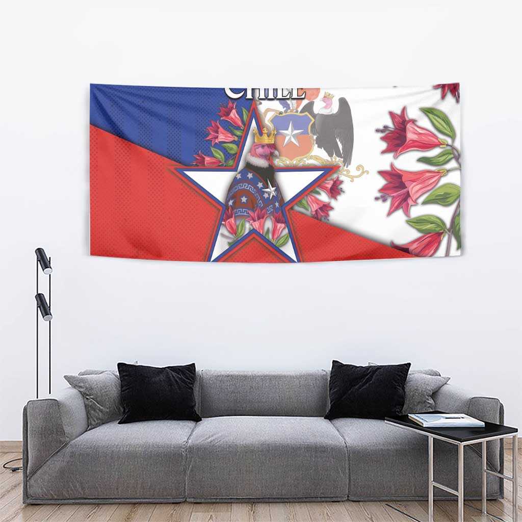 Chile Tapestry Andean Condor With Chilean Bellflower - Wonder Print Shop