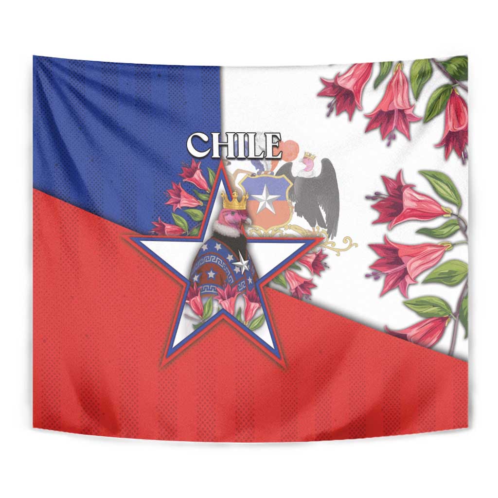 Chile Tapestry Andean Condor With Chilean Bellflower - Wonder Print Shop