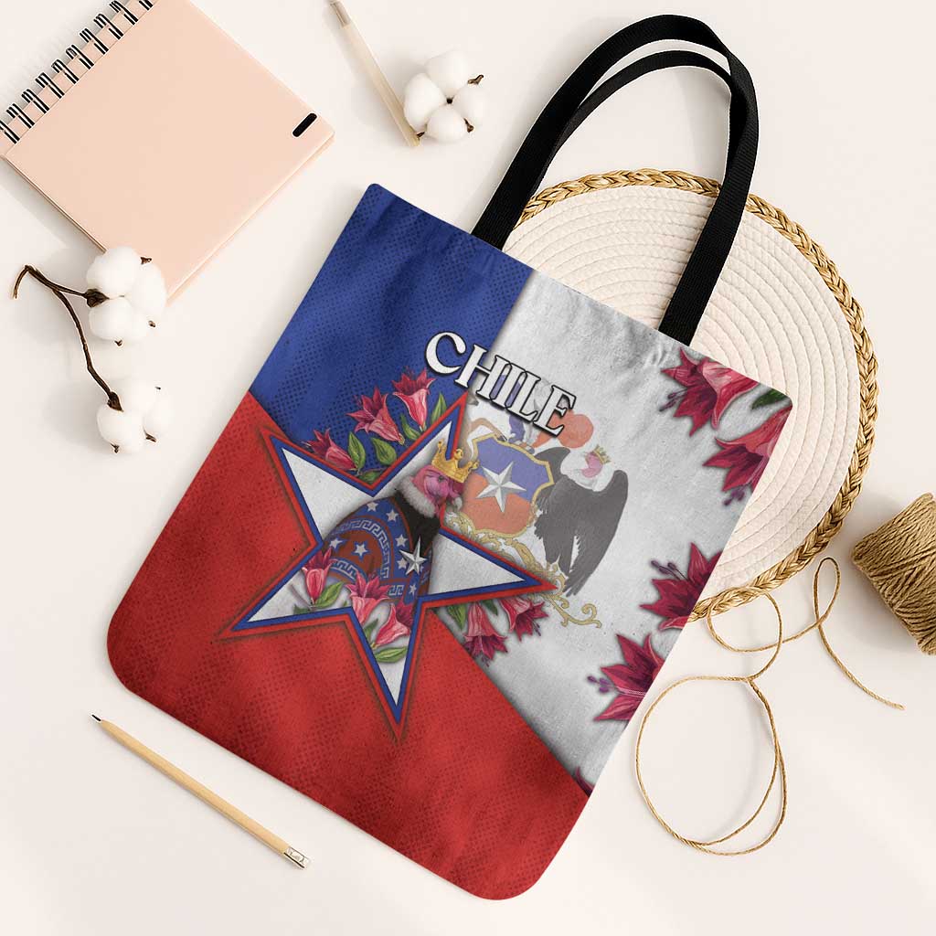 Chile Tote Bag Andean Condor With Chilean Bellflower - Wonder Print Shop