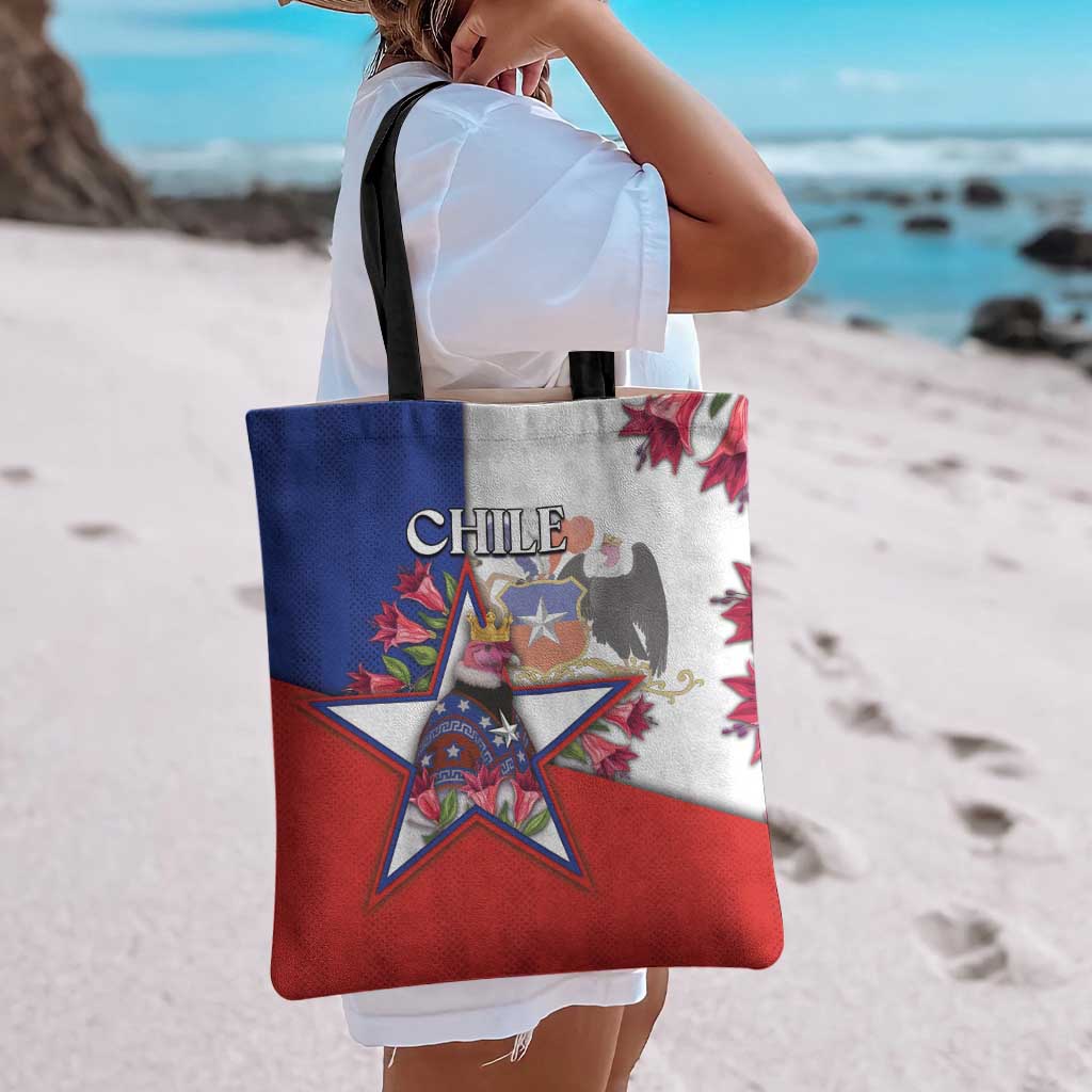 Chile Tote Bag Andean Condor With Chilean Bellflower - Wonder Print Shop