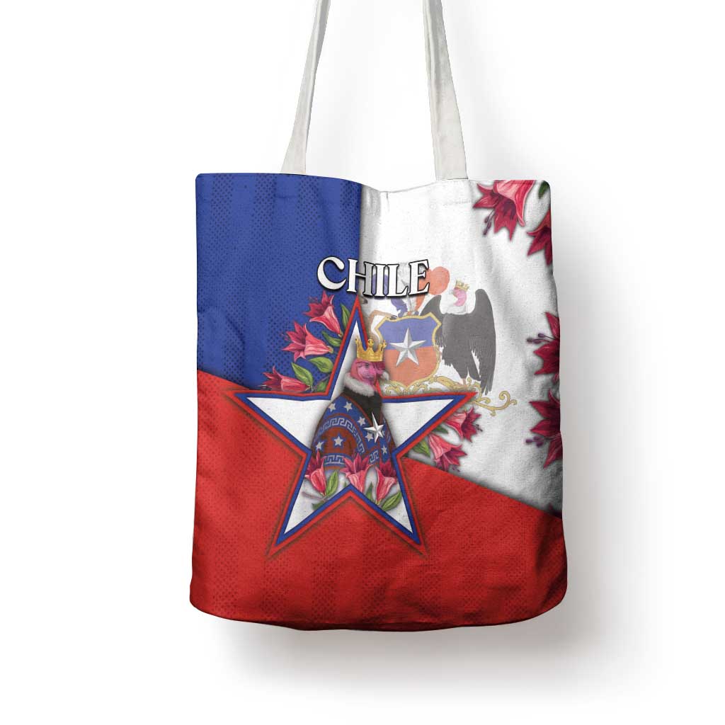 Chile Tote Bag Andean Condor With Chilean Bellflower - Wonder Print Shop