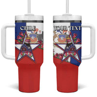 Personalized Chile Tumbler With Handle Andean Condor With Chilean Bellflower - Wonder Print Shop