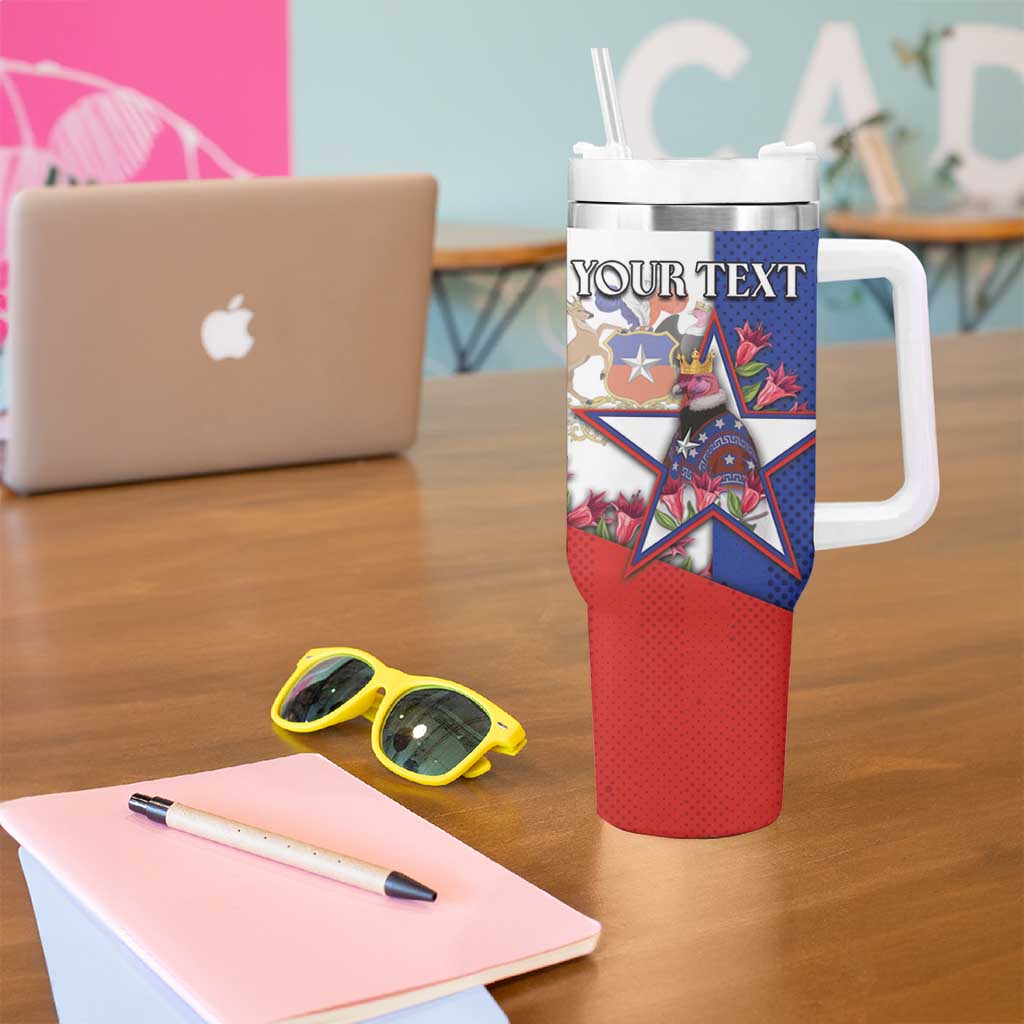 Personalized Chile Tumbler With Handle Andean Condor With Chilean Bellflower - Wonder Print Shop