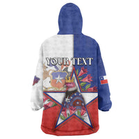 Personalized Chile Wearable Blanket Hoodie Andean Condor With Chilean Bellflower - Wonder Print Shop