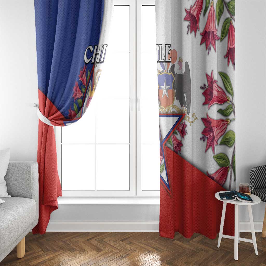 Chile Window Curtain Andean Condor With Chilean Bellflower - Wonder Print Shop
