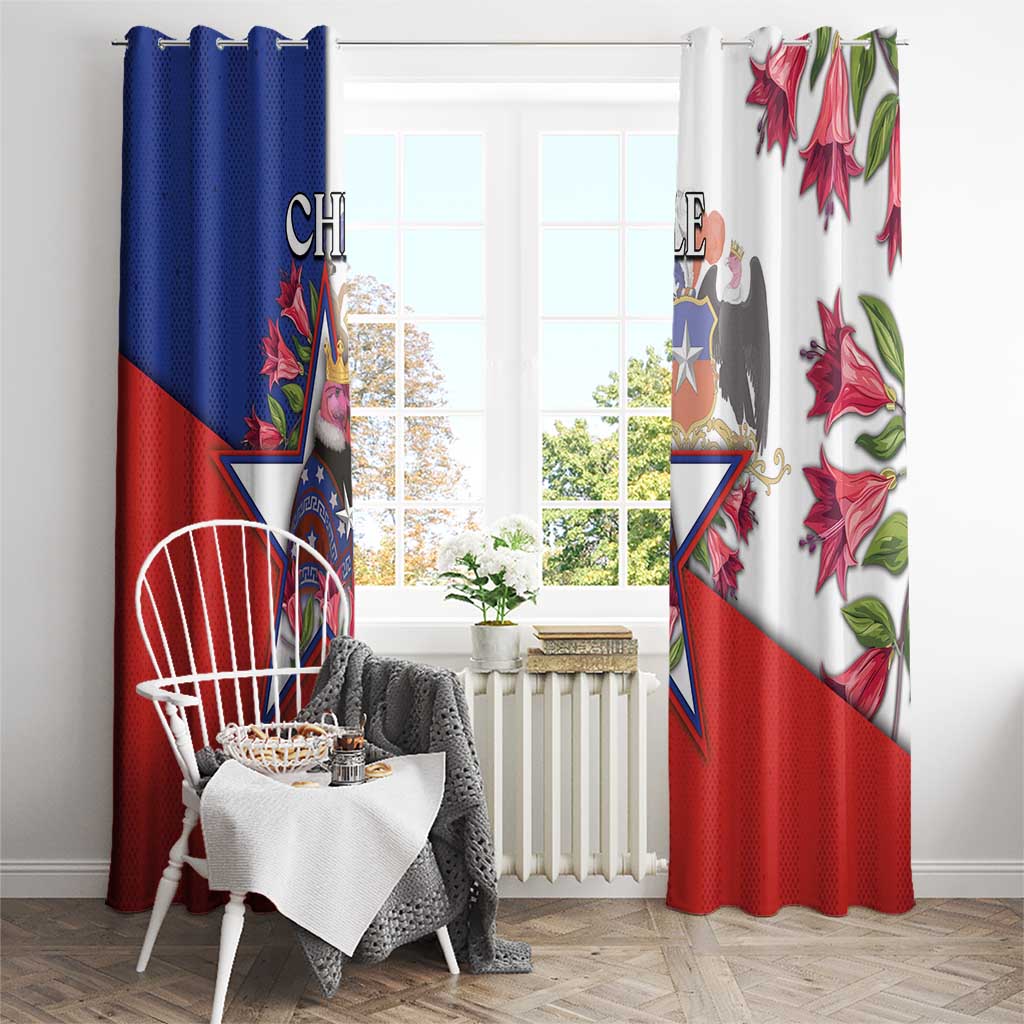 Chile Window Curtain Andean Condor With Chilean Bellflower - Wonder Print Shop