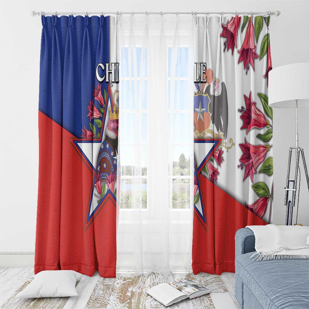 Chile Window Curtain Andean Condor With Chilean Bellflower - Wonder Print Shop
