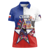 Personalized Chile Women Polo Shirt Andean Condor With Chilean Bellflower - Wonder Print Shop