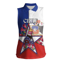 Personalized Chile Women Sleeveless Polo Shirt Andean Condor With Chilean Bellflower - Wonder Print Shop