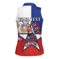 Personalized Chile Women Sleeveless Polo Shirt Andean Condor With Chilean Bellflower - Wonder Print Shop