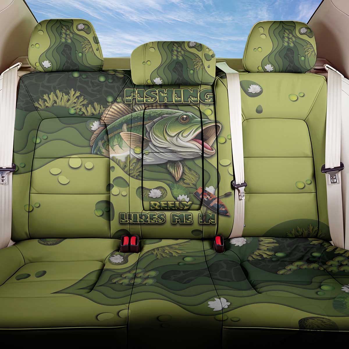 Fishing Back Car Seat Cover Reely Lures Me In - Wonder Print Shop