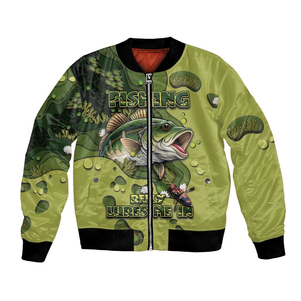 Personalized Fishing Bomber Jacket Reely Lures Me In - Wonder Print Shop