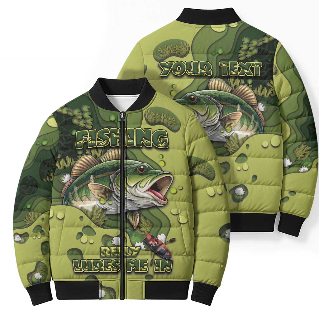 Personalized Fishing Bomber Puffer Jacket Reely Lures Me In - Wonder Print Shop
