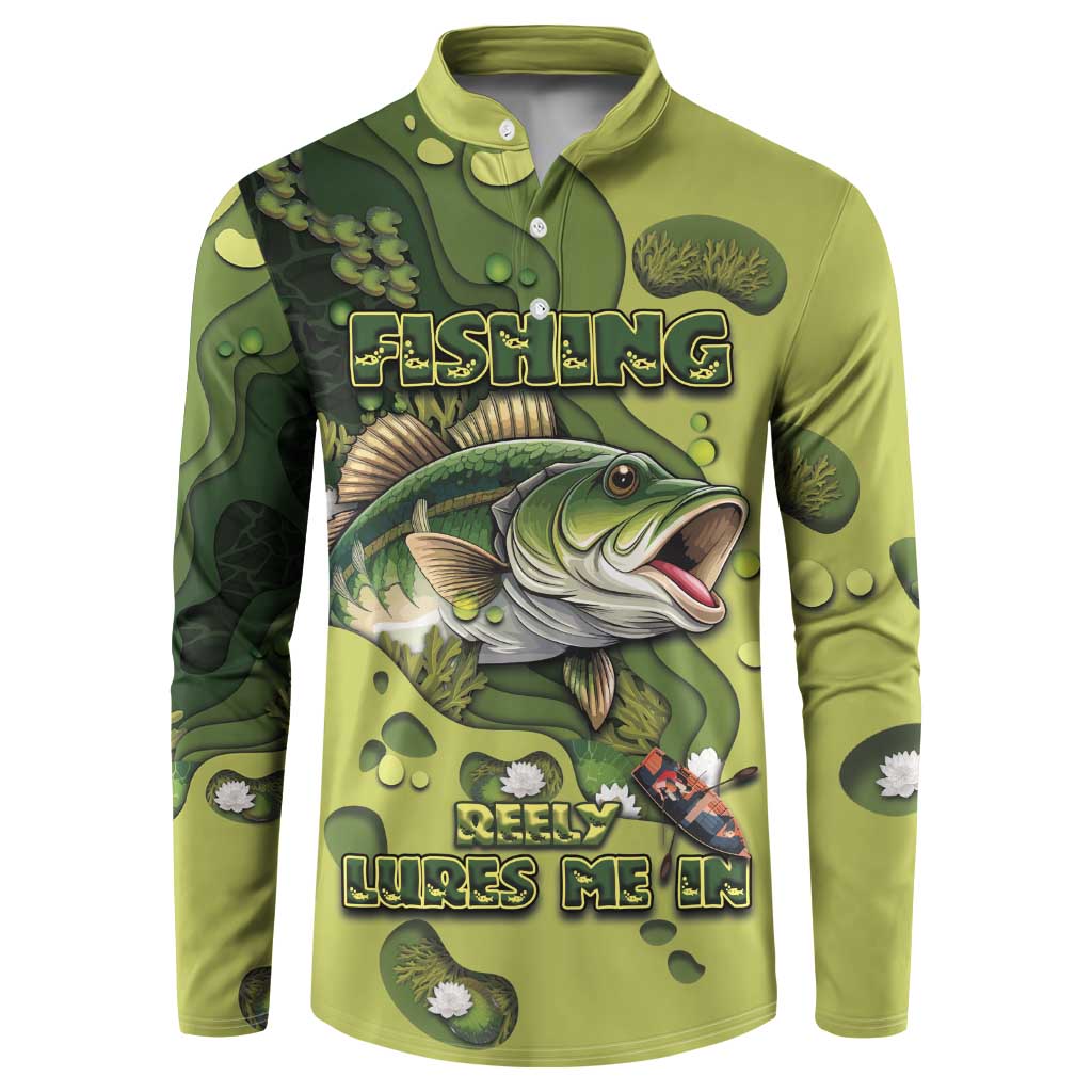 Personalized Fishing Button Sweatshirt Reely Lures Me In - Wonder Print Shop