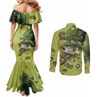 Personalized Fishing Couples Matching Mermaid Dress and Long Sleeve Button Shirt Reely Lures Me In - Wonder Print Shop