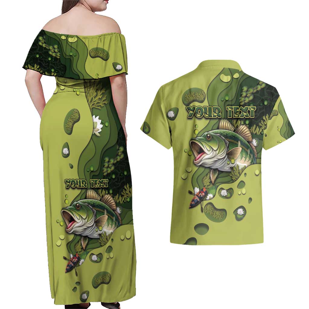 Personalized Fishing Couples Matching Off Shoulder Maxi Dress and Hawaiian Shirt Reely Lures Me In - Wonder Print Shop