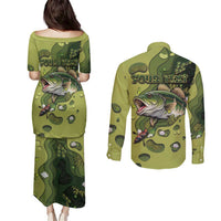Personalized Fishing Couples Matching Puletasi and Long Sleeve Button Shirt Reely Lures Me In - Wonder Print Shop