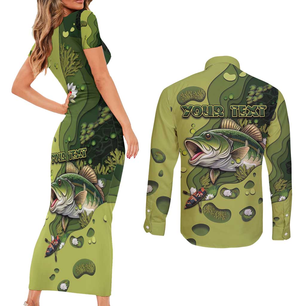 Personalized Fishing Couples Matching Short Sleeve Bodycon Dress and Long Sleeve Button Shirt Reely Lures Me In - Wonder Print Shop
