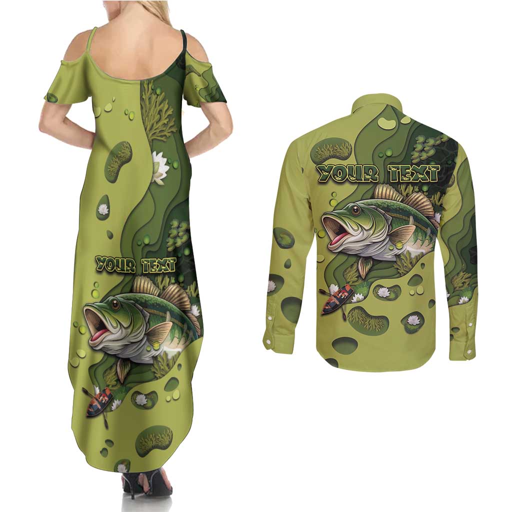 Personalized Fishing Couples Matching Summer Maxi Dress and Long Sleeve Button Shirt Reely Lures Me In - Wonder Print Shop