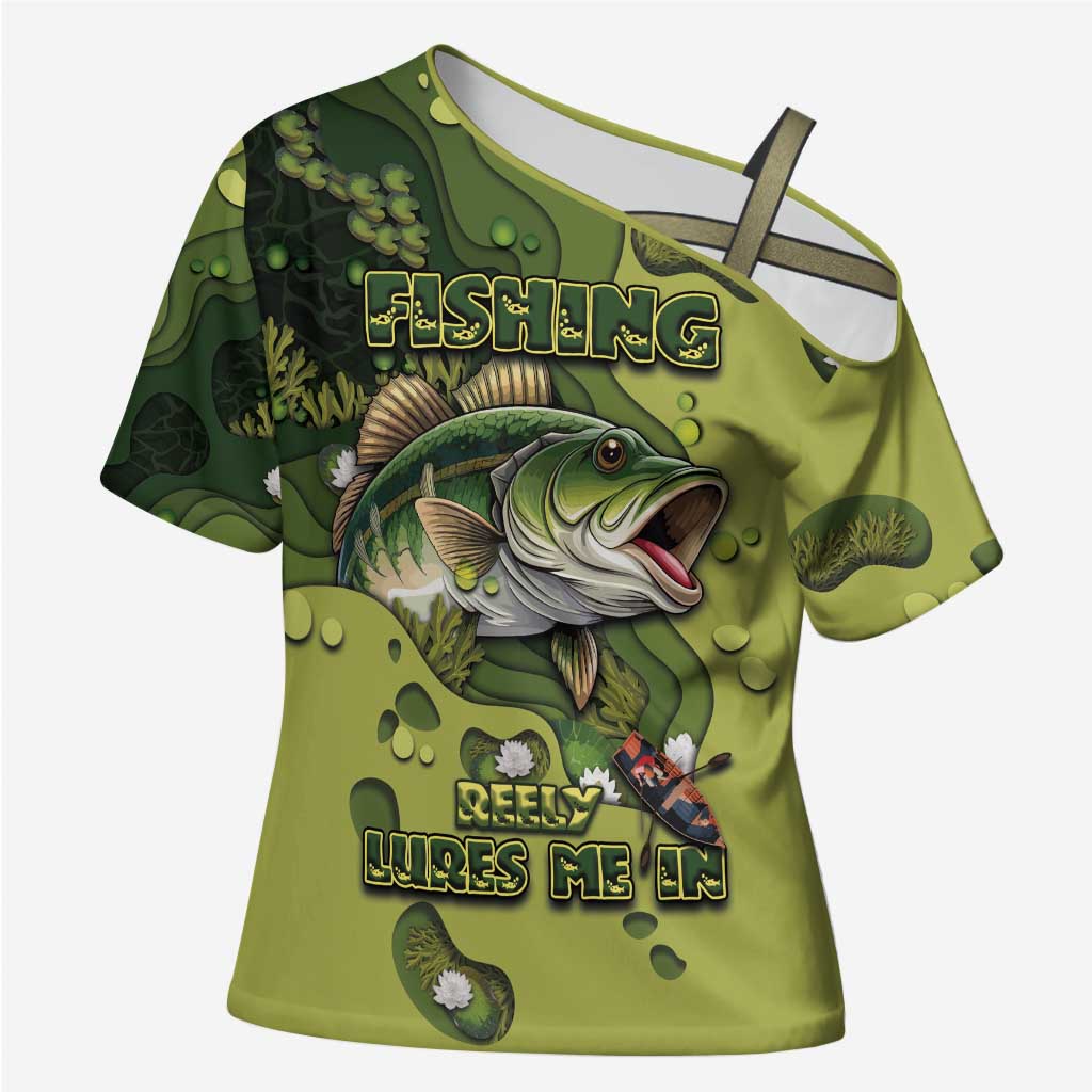 Personalized Fishing Cross Shoulder Shirt Reely Lures Me In - Wonder Print Shop