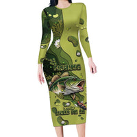 Personalized Fishing Family Matching Long Sleeve Bodycon Dress and Hawaiian Shirt Reely Lures Me In - Wonder Print Shop