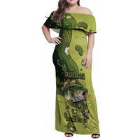 Personalized Fishing Family Matching Off Shoulder Maxi Dress and Hawaiian Shirt Reely Lures Me In - Wonder Print Shop