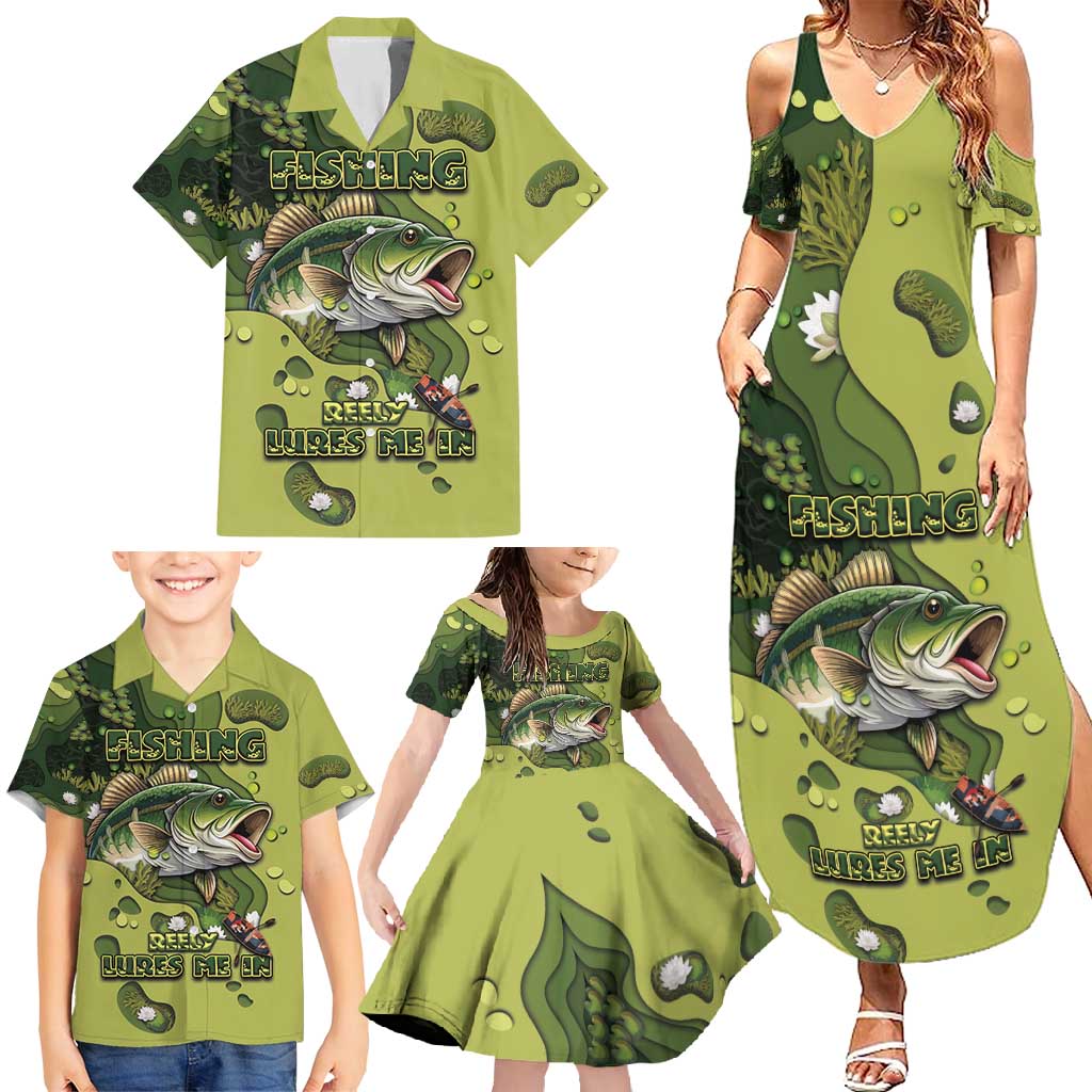 Personalized Fishing Family Matching Summer Maxi Dress and Hawaiian Shirt Reely Lures Me In - Wonder Print Shop