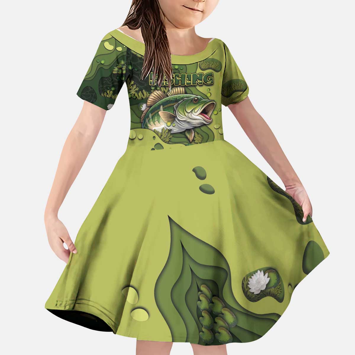 Personalized Fishing Kid Short Sleeve Dress Reely Lures Me In - Wonder Print Shop