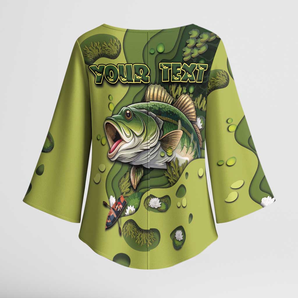 Personalized Fishing Kimono Sleeve Blouse Reely Lures Me In - Wonder Print Shop