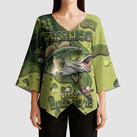 Personalized Fishing Kimono Sleeve Blouse Reely Lures Me In - Wonder Print Shop