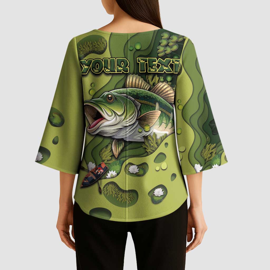 Personalized Fishing Kimono Sleeve Blouse Reely Lures Me In - Wonder Print Shop