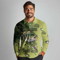 Personalized Fishing Long Sleeve Polo Shirt Reely Lures Me In - Wonder Print Shop