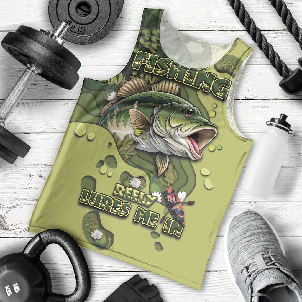 Personalized Fishing Men Tank Top Reely Lures Me In - Wonder Print Shop
