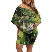 Personalized Fishing Off Shoulder Short Dress Reely Lures Me In - Wonder Print Shop