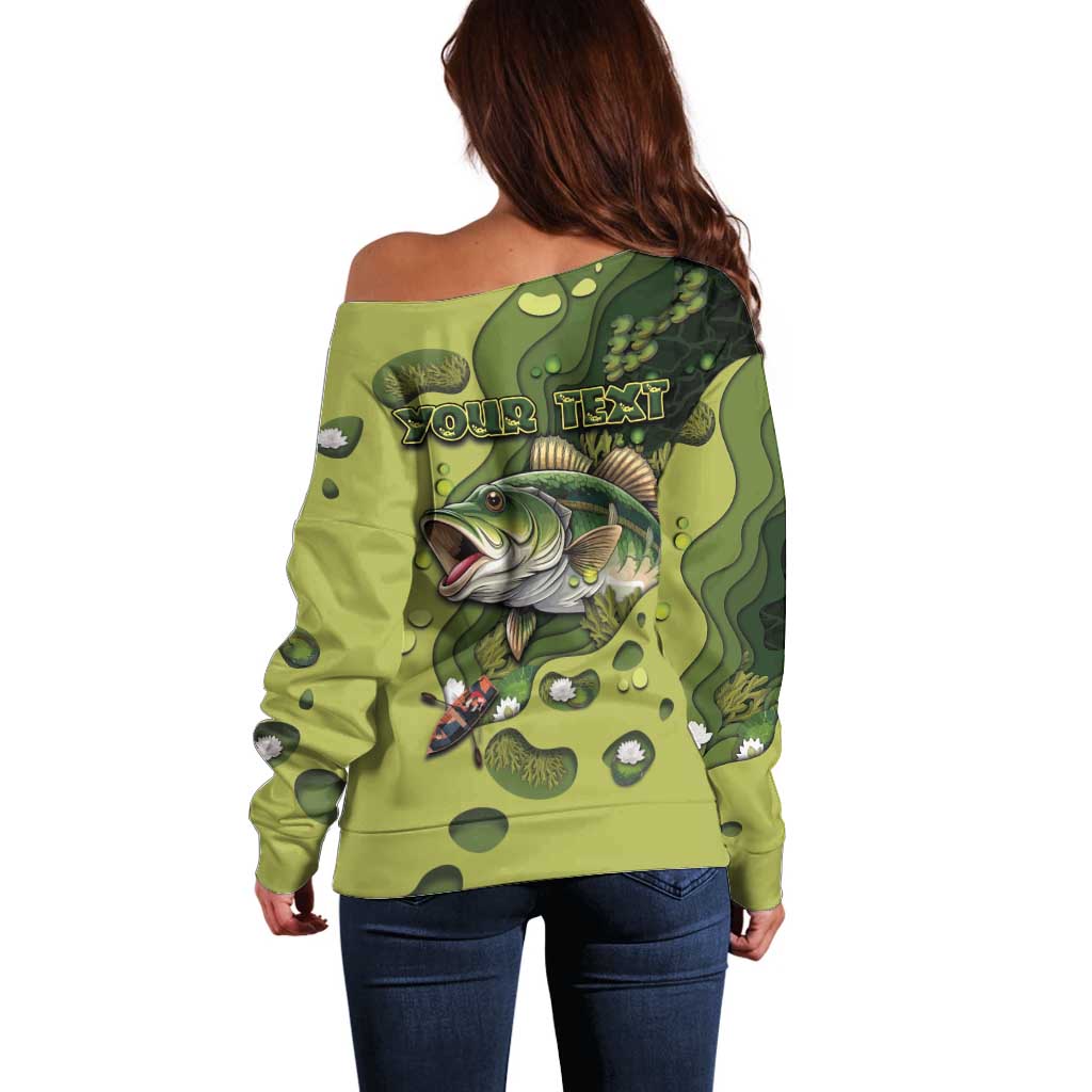 Personalized Fishing Off Shoulder Sweater Reely Lures Me In - Wonder Print Shop