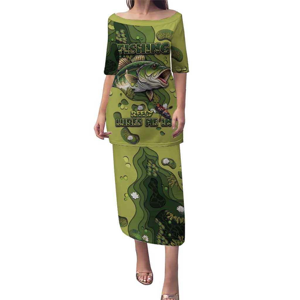 Personalized Fishing Puletasi Reely Lures Me In - Wonder Print Shop