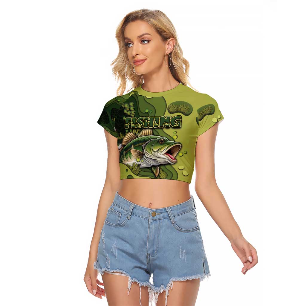 Personalized Fishing Raglan Cropped T Shirt Reely Lures Me In - Wonder Print Shop