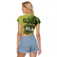 Personalized Fishing Raglan Cropped T Shirt Reely Lures Me In - Wonder Print Shop
