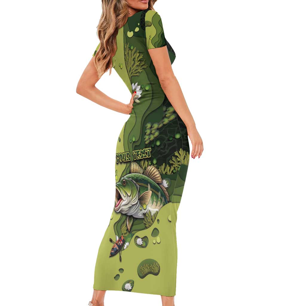 Personalized Fishing Short Sleeve Bodycon Dress Reely Lures Me In - Wonder Print Shop