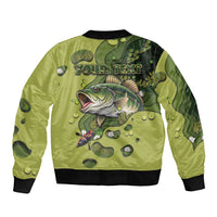 Personalized Fishing Sleeve Zip Bomber Jacket Reely Lures Me In - Wonder Print Shop