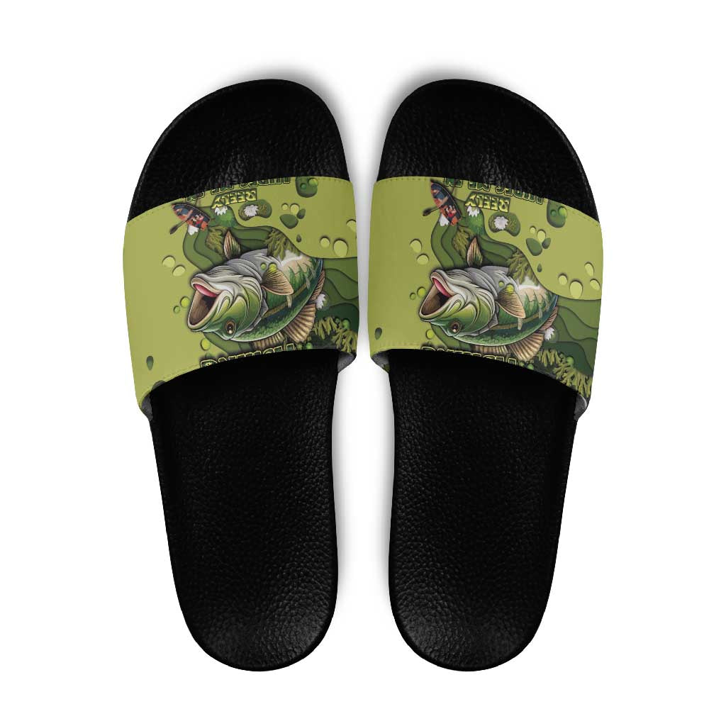 Fishing Slide Sandals Reely Lures Me In - Wonder Print Shop