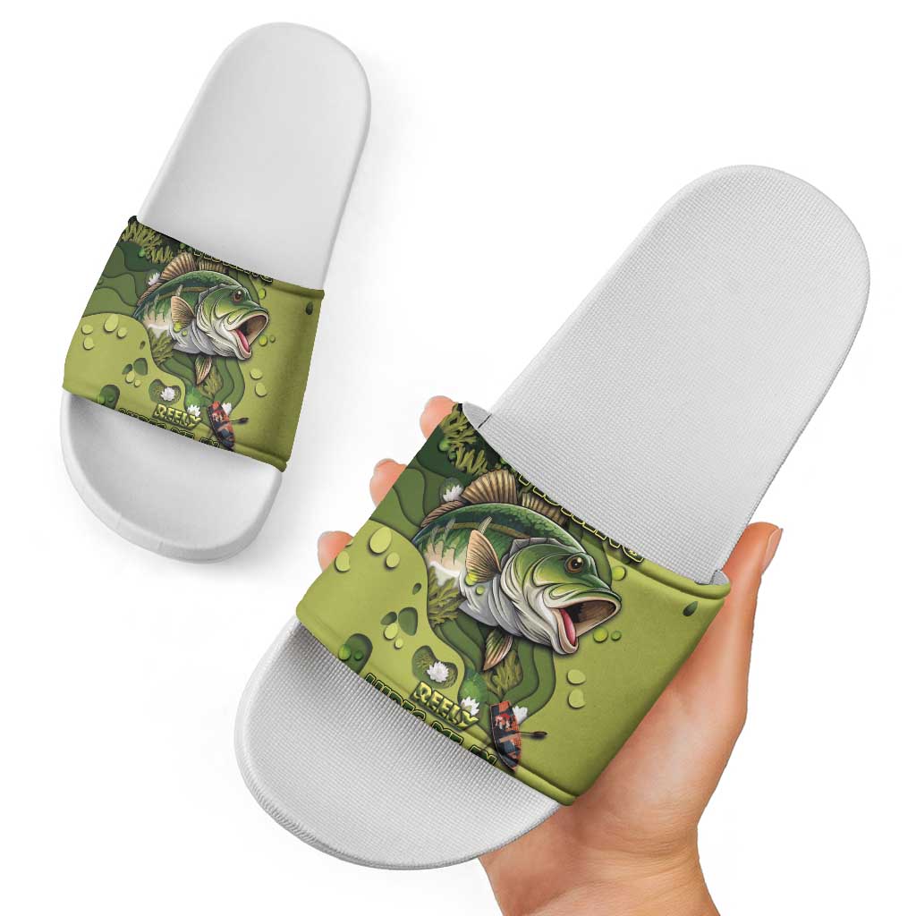 Fishing Slide Sandals Reely Lures Me In - Wonder Print Shop