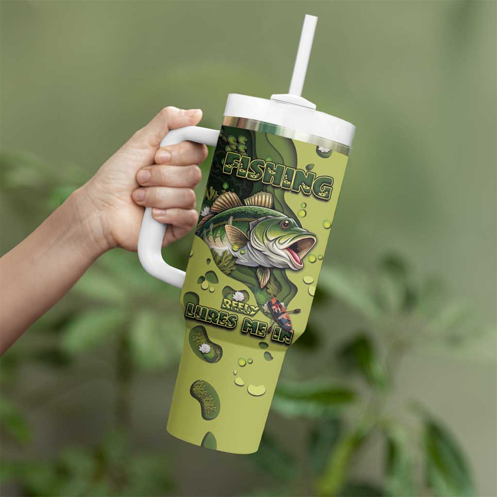 Personalized Fishing Tumbler With Handle Reely Lures Me In - Wonder Print Shop
