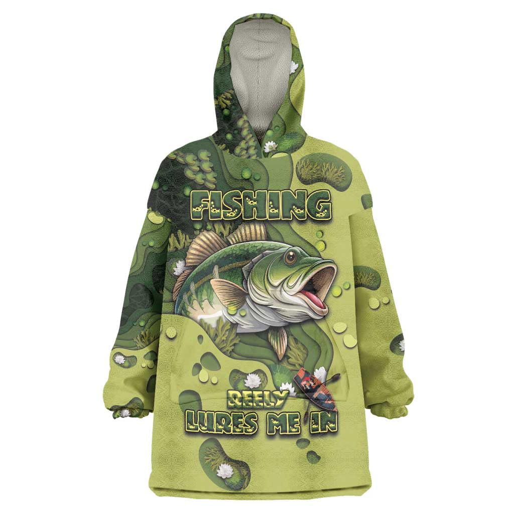 Personalized Fishing Wearable Blanket Hoodie Reely Lures Me In - Wonder Print Shop