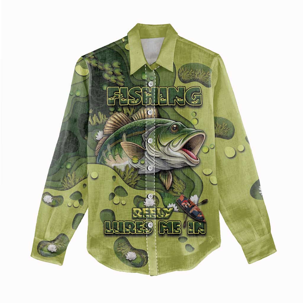 Personalized Fishing Women Casual Shirt Reely Lures Me In - Wonder Print Shop