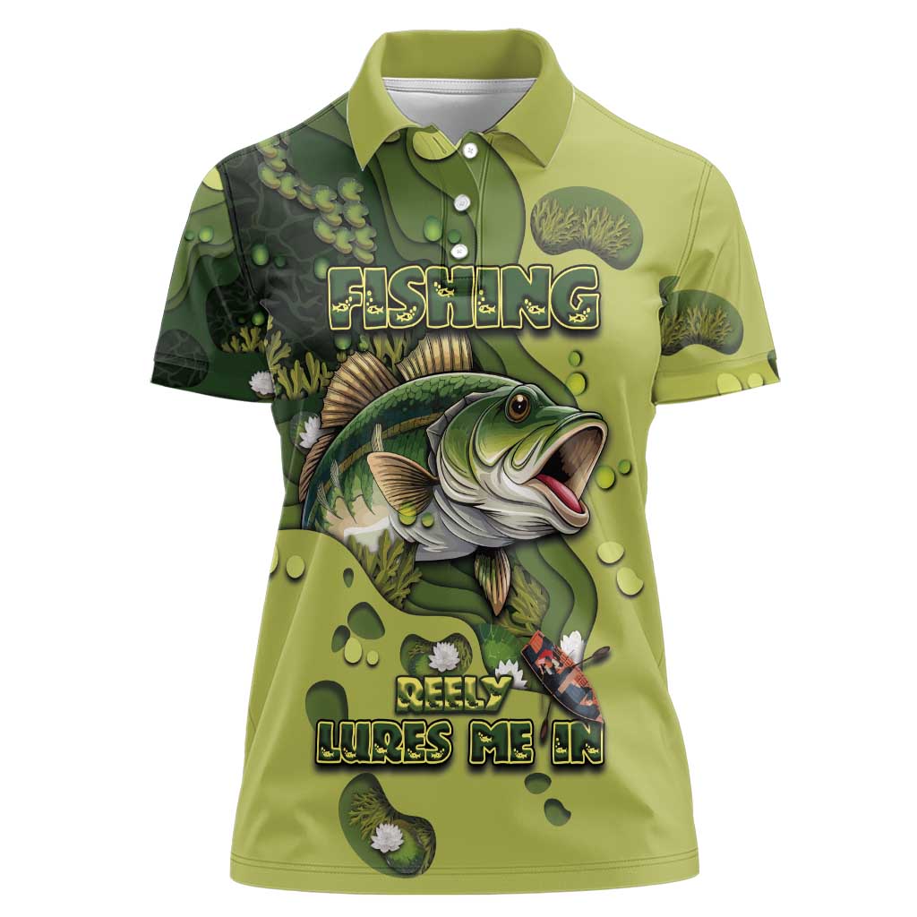 Personalized Fishing Women Polo Shirt Reely Lures Me In - Wonder Print Shop