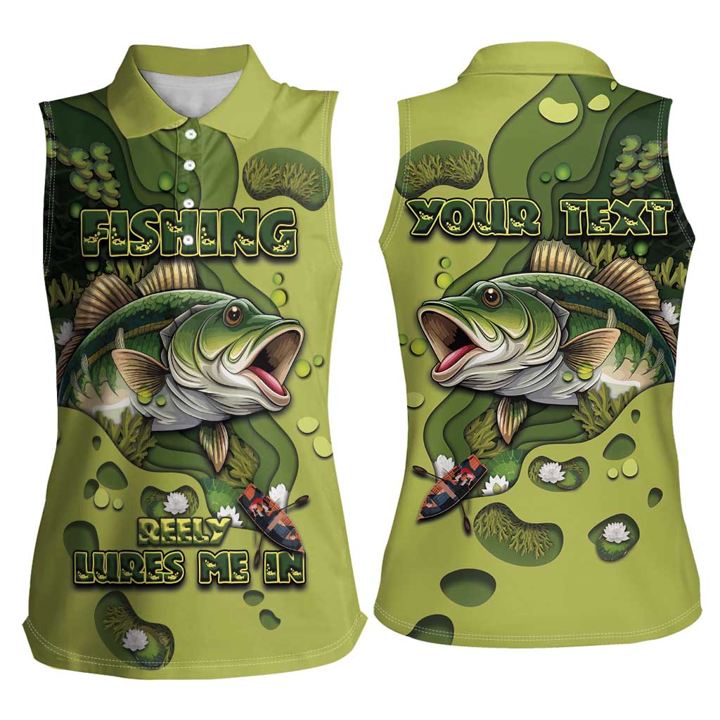 Personalized Fishing Women Sleeveless Polo Shirt Reely Lures Me In - Wonder Print Shop