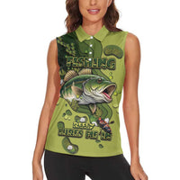 Personalized Fishing Women Sleeveless Polo Shirt Reely Lures Me In - Wonder Print Shop