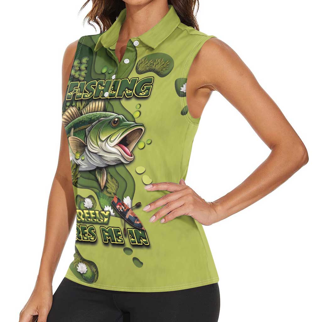 Personalized Fishing Women Sleeveless Polo Shirt Reely Lures Me In - Wonder Print Shop