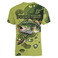 Personalized Fishing Women V-Neck T-Shirt Reely Lures Me In - Wonder Print Shop